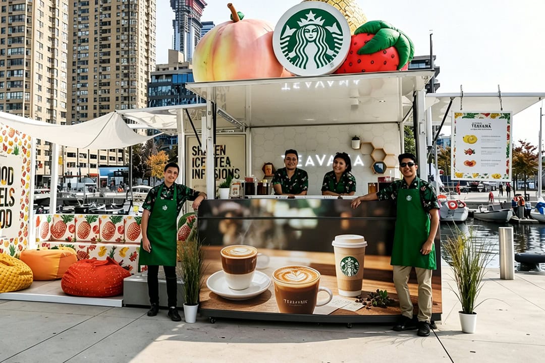 Fronta Series Front Desk LED Display - Starbucks kiosk in USA