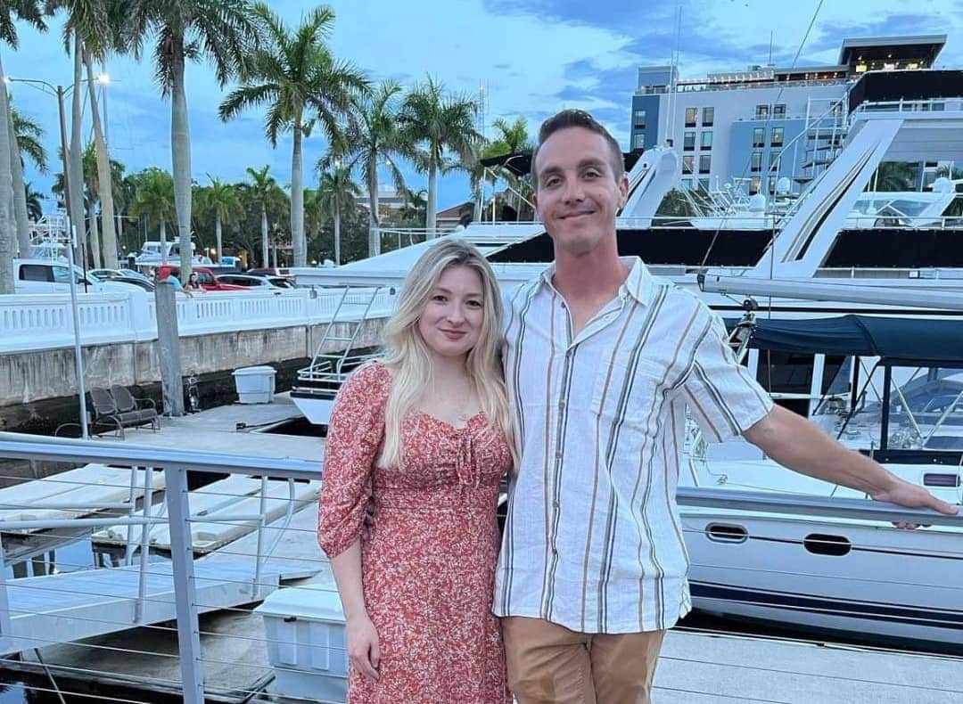 Sean Murphy, owner of Splash Pool Leak Detection, and his wife Samantha Quinn at a marina