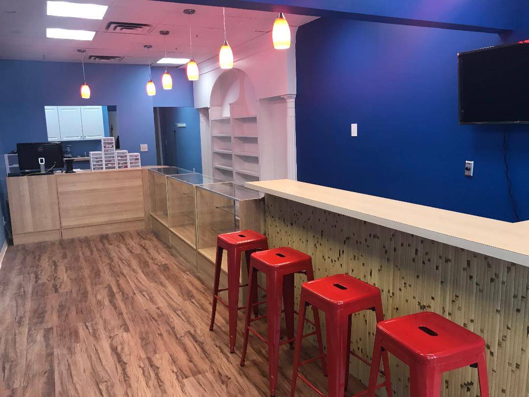 Retail store remodel with upgraded LED lighting.