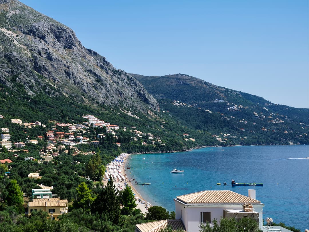 Tolle Aussicht auf den Barbati Beach