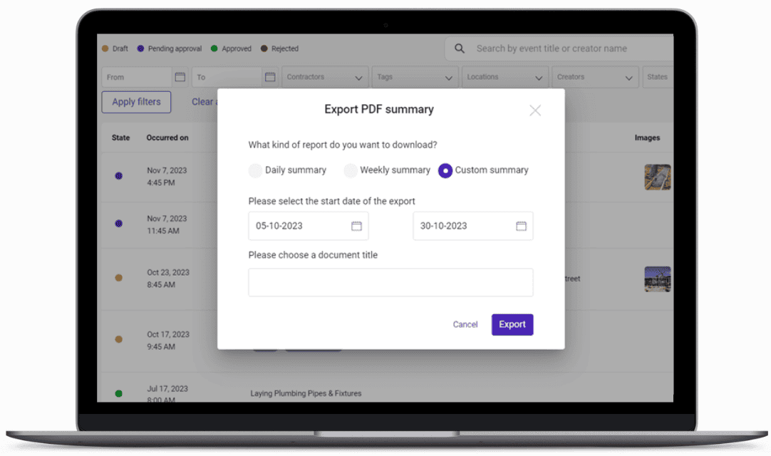 New Filters for Export Feature