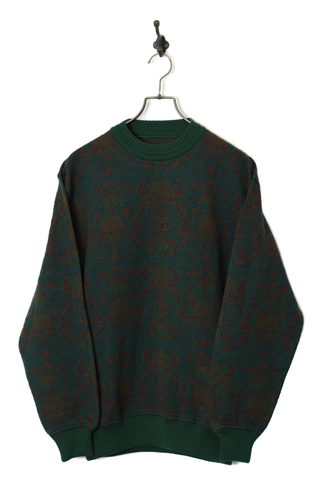 VINTAGE JAQUARD PATTERN SWEATER/L