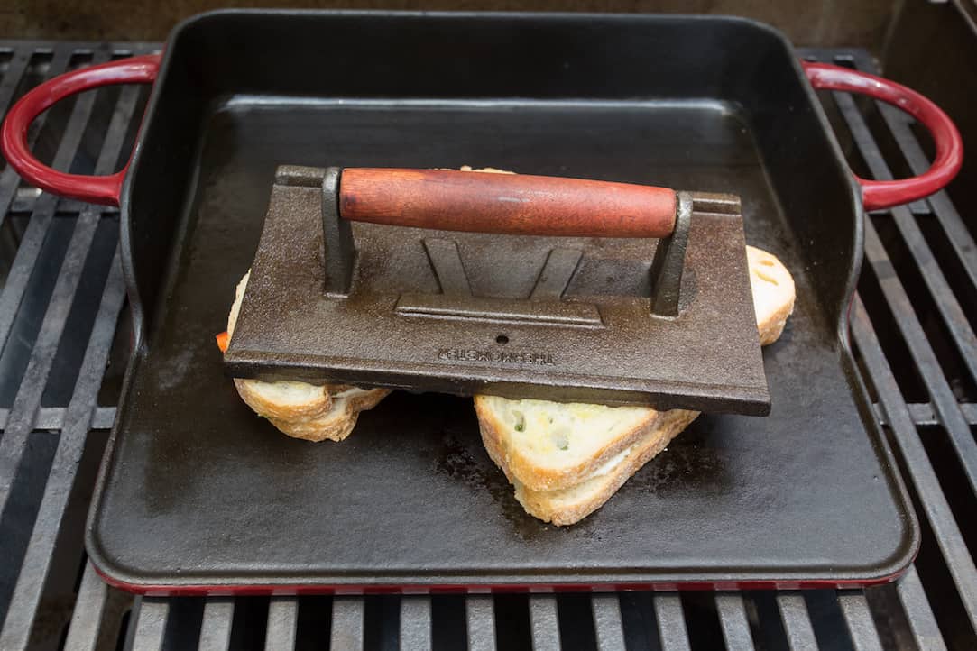 panini sandwiches on the grill