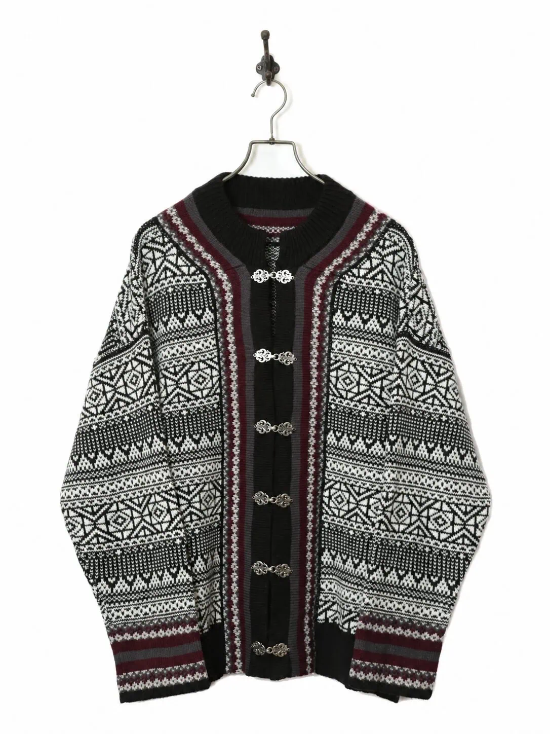 VINTAGE PATTERN CARDIGAN/XL