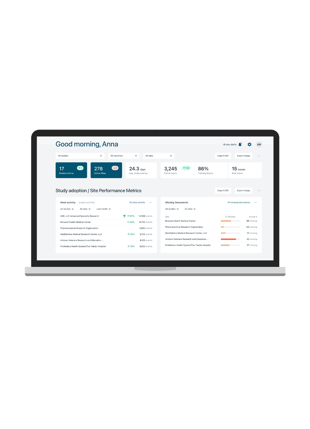 Florence for CROs Workflow – White Remote Monitoring with Florence