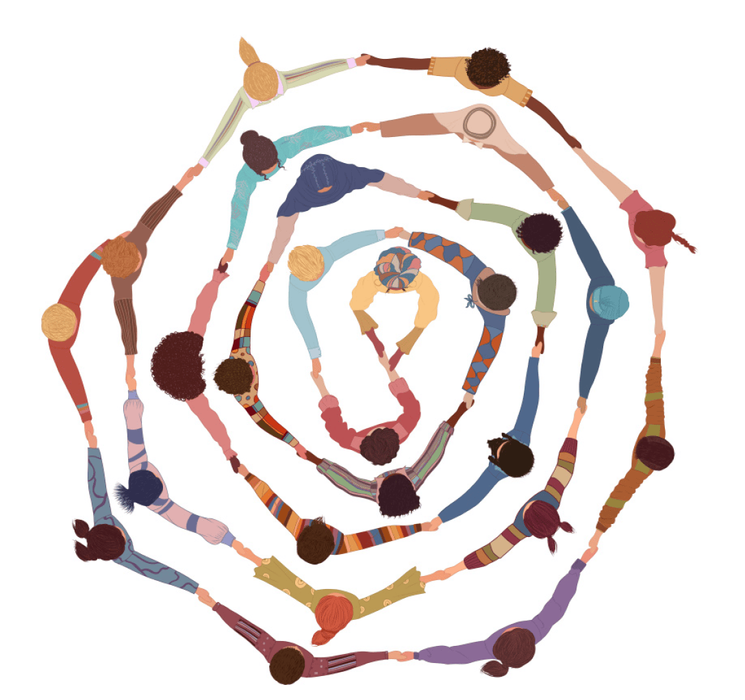 Illustration Tanz im Kreis