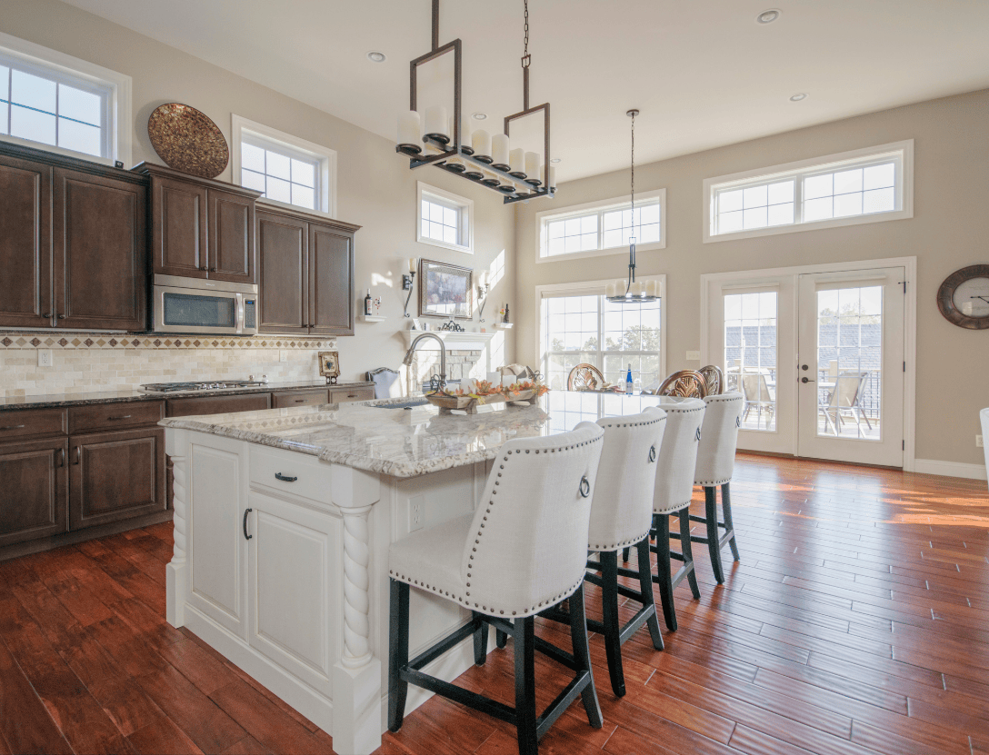 Beautiful bar seating at kitchen island