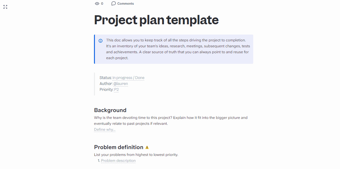 project plan