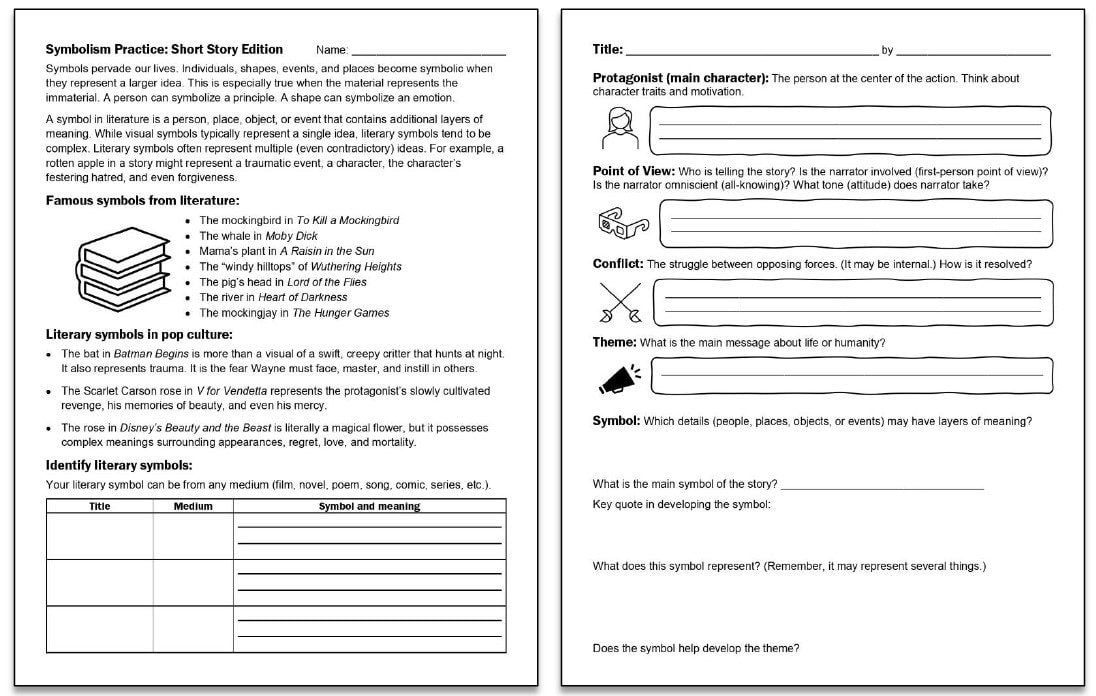 Educational worksheet for "A Raisin in the Sun" pre-reading activities and symbol analysis.