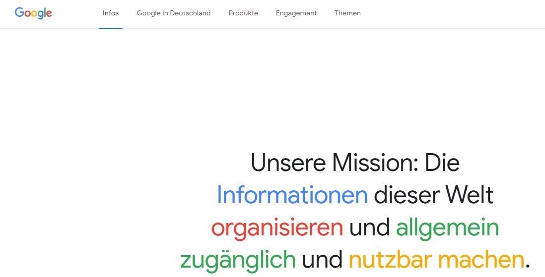 Auch Google strebt das Gute an (Screenshot: (Google.om)