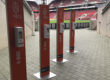 S-DOC Desinfektionssäule mit kontaktloser Handdesinfektion Simons Works beim DFB UEFA Fussball Stadion Rhein Energie