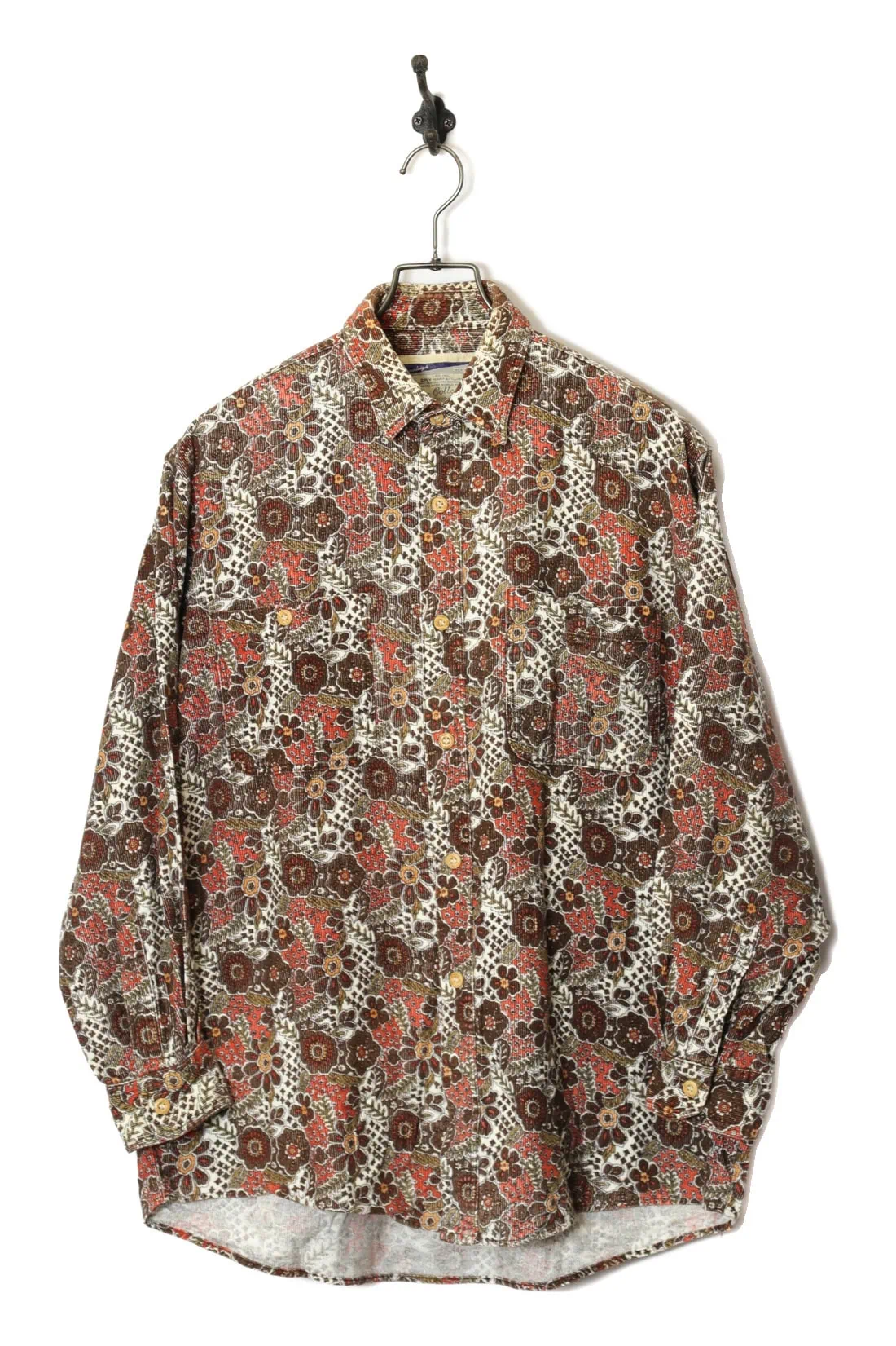 VINTAGE CORDUROY PRINTED SHIRT/L