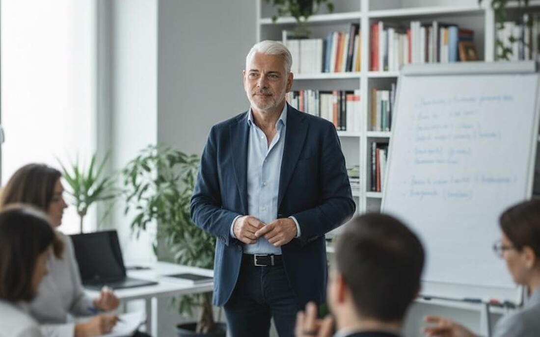 Arbeitsmoment im Coaching: Team arbeitet fokussiert mit klarer Agenda