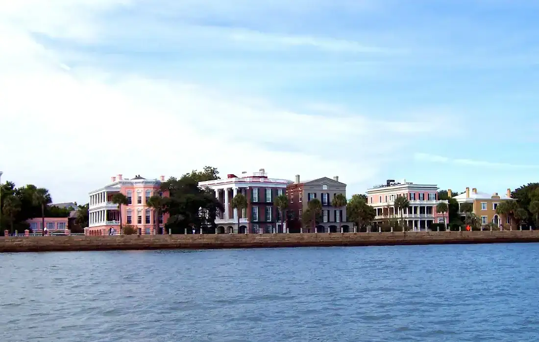 Historic homes along The Battery in Charleston South Carolina