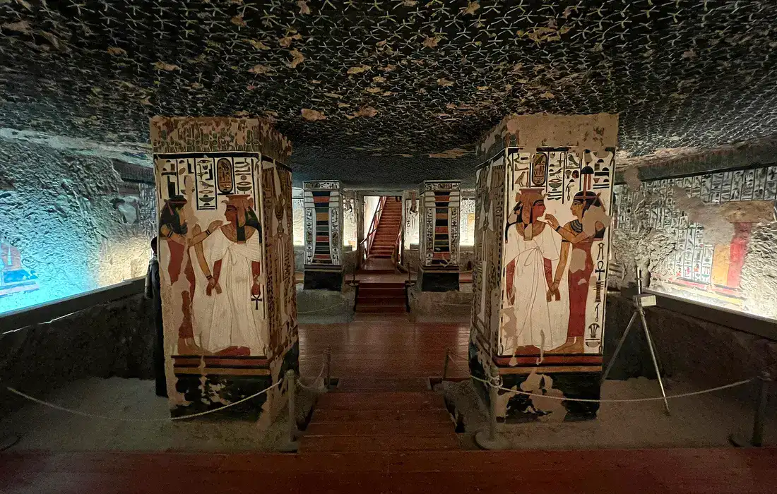 Tombs in Egypt: painted burial chamber inside Queen Nefertari’s tomb