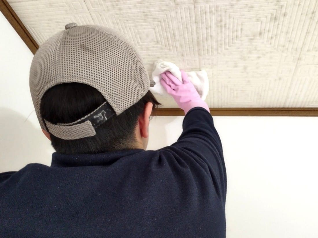 天井の掃除の様子