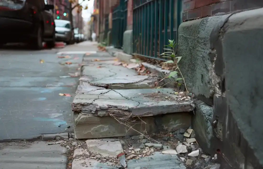 cracked sidewalk step