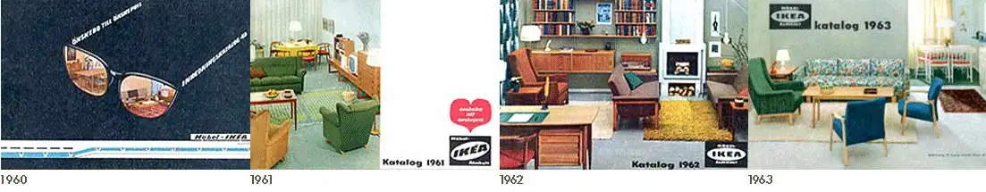 Ikeakataloger omslag 1960 - 1963