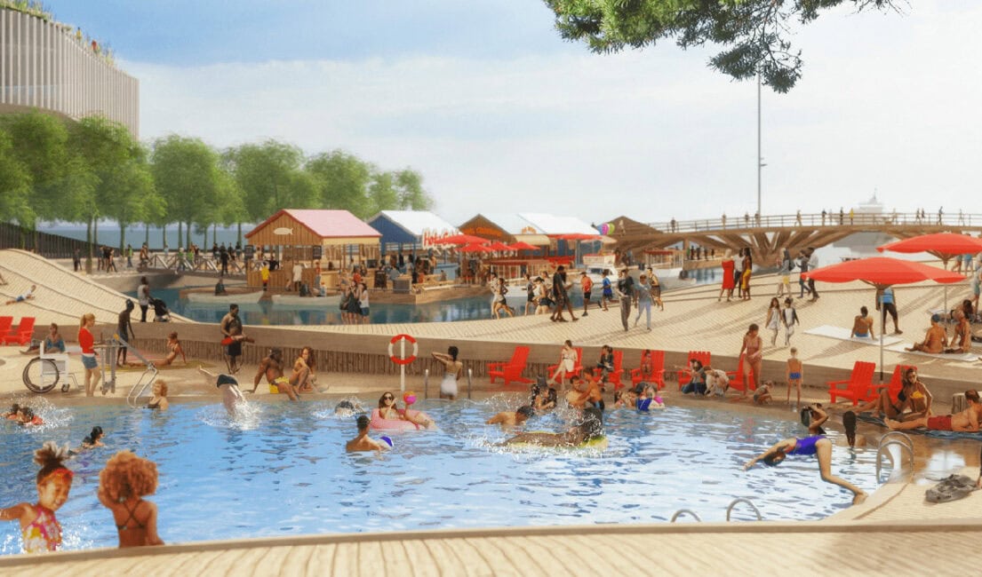 New Toronto waterfront plan includes multiple swimming options and floating restaurant