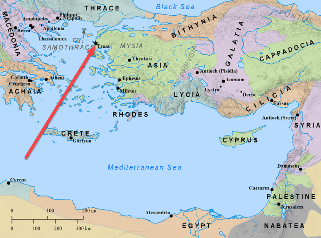 Location of Troas