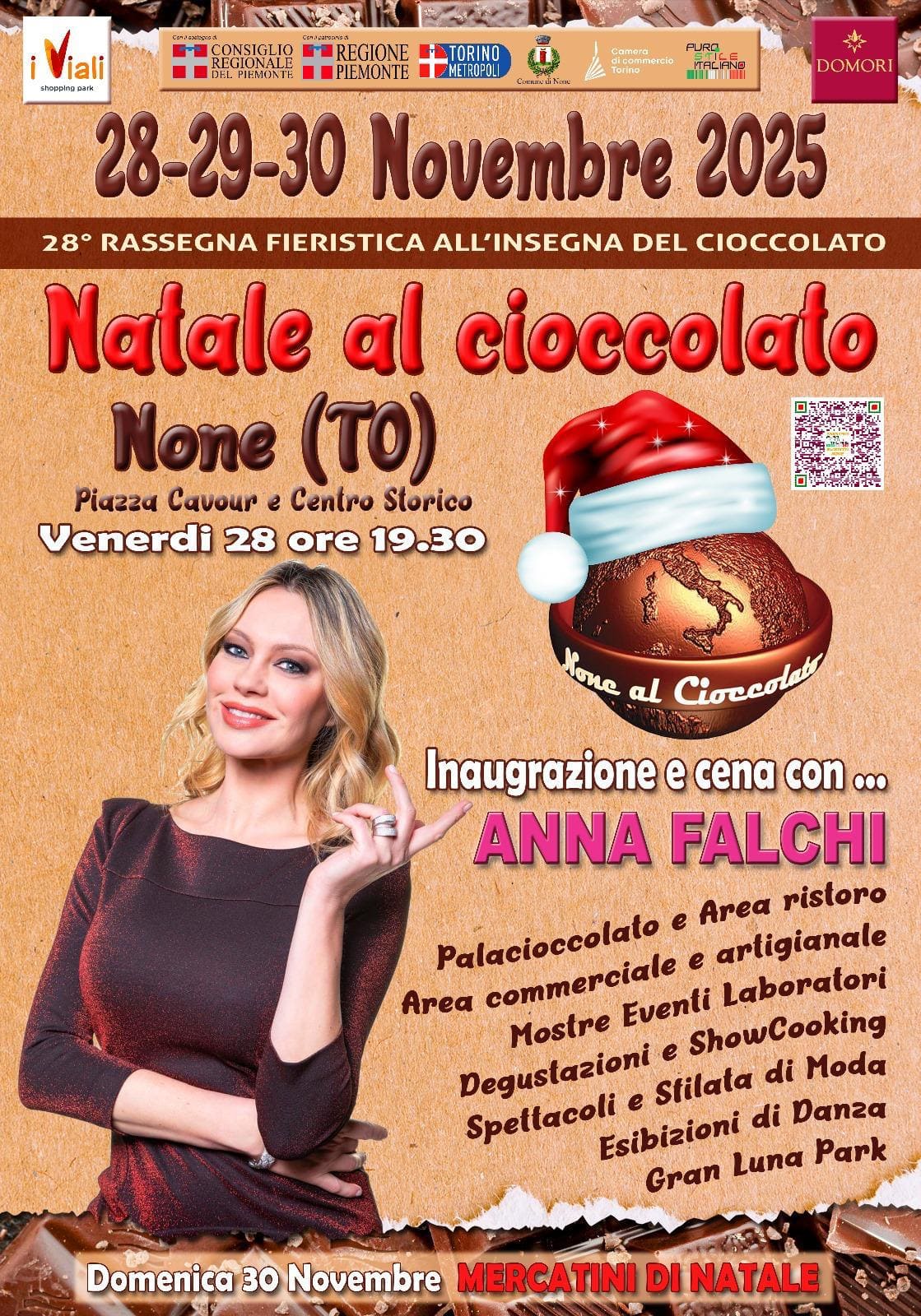 Natale al Cioccolato a None (TO) dal 28 al 30 Novembre 2025 – Anna Falchi