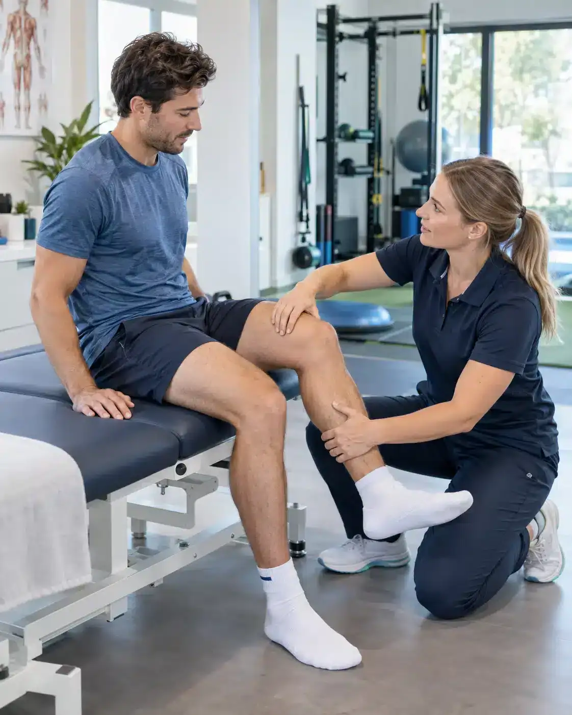 Persoonlijk kinesitherapeutisch onderzoek van de knie en onderste ledematen