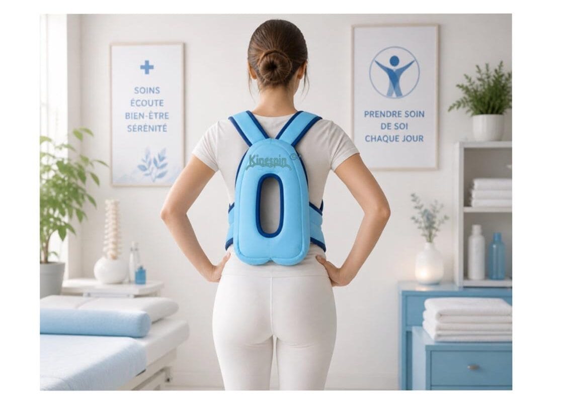 Femme portant un appareil de soutien dorsal