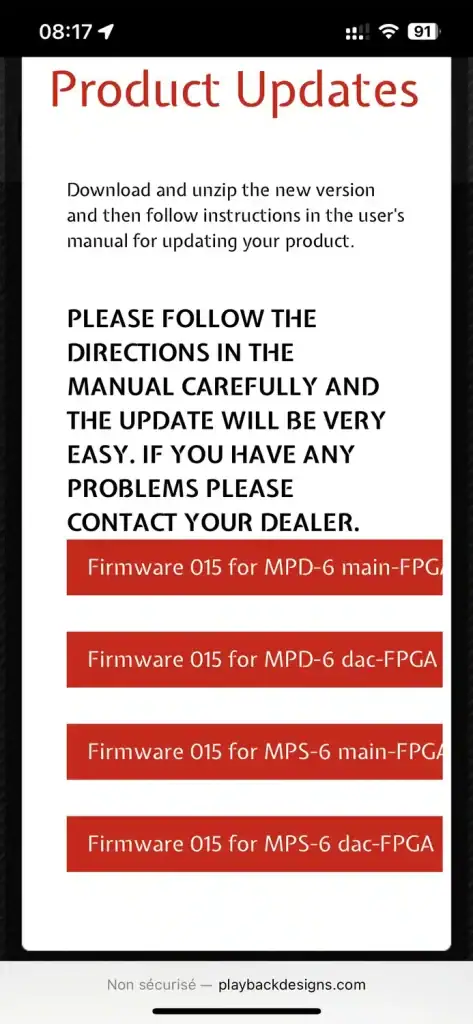 04 - Cliquez sur le bouton correspondant à votre appareil (MPD-6, MPD-8, MPS-6, MPS-8…)