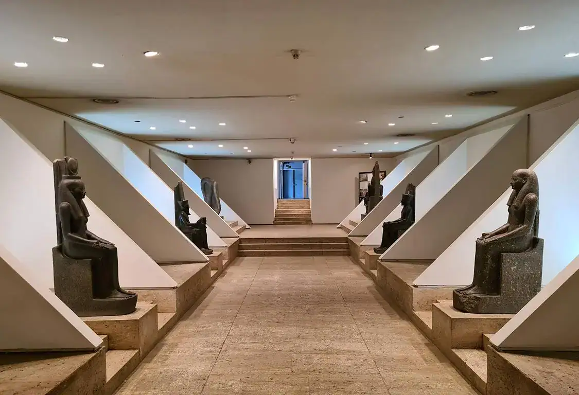 Main sculpture gallery inside Luxor Museum