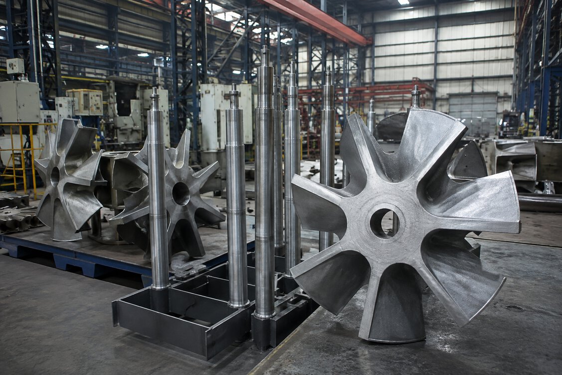 Industrial furnace fan impeller made from heat-resistant alloy casting