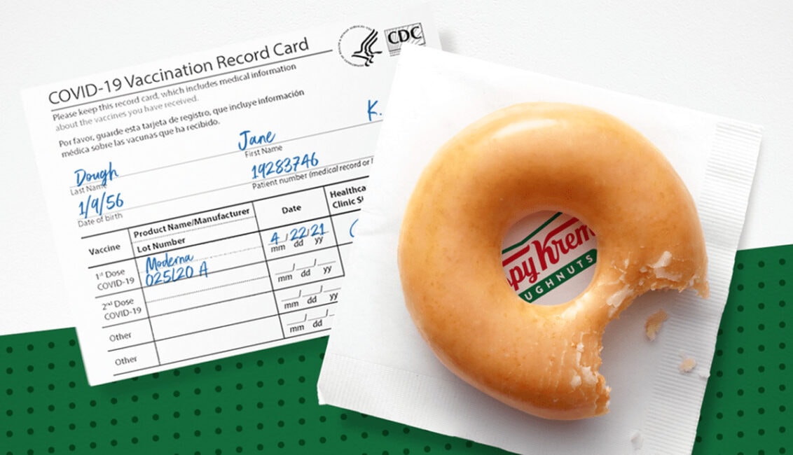 Krispy Kreme is giving away free doughnuts every day to Americans who have been vaccinated