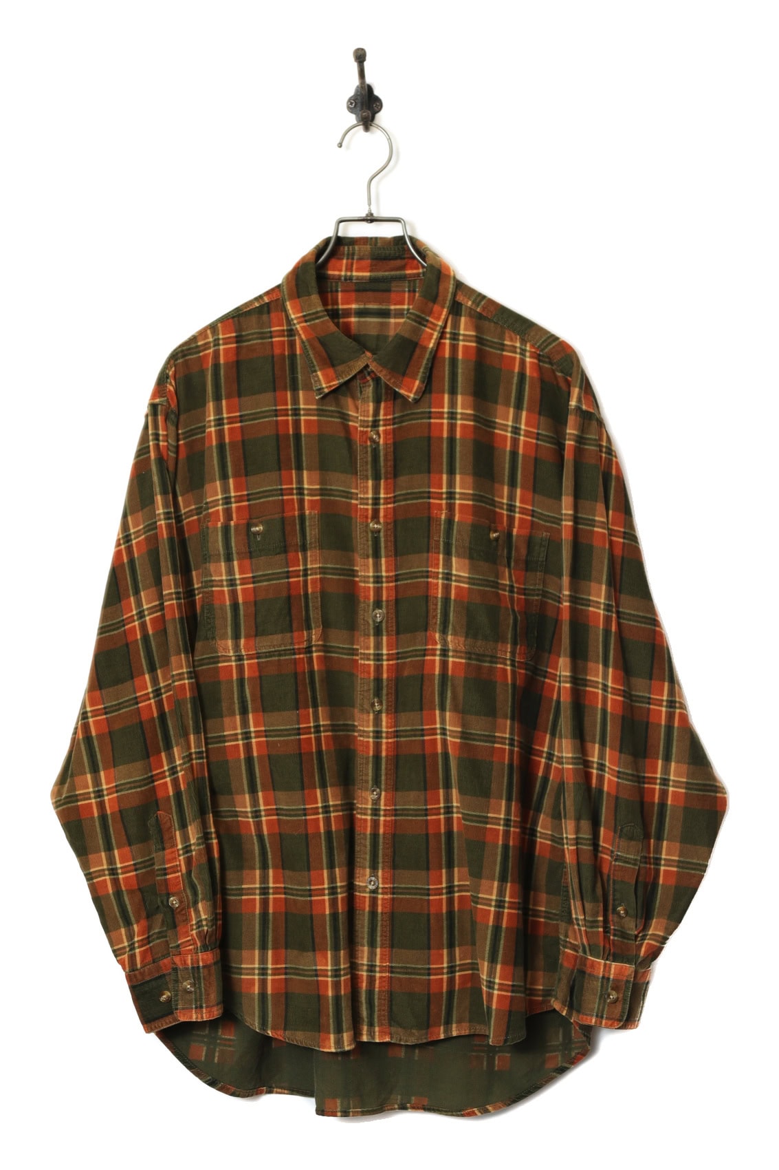 VINTAGE CORDUROY CHECK SHIRT/L