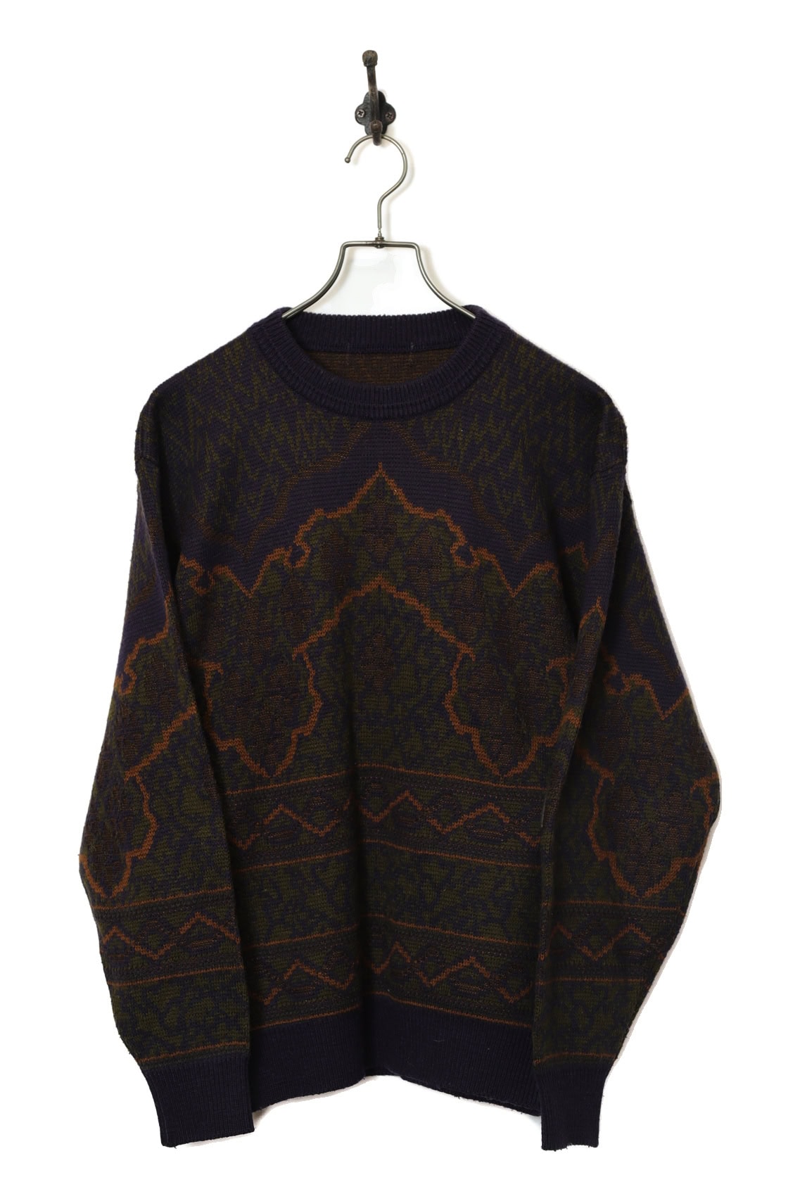 VINTAGE JAQUARD KNIT SWEATER/M