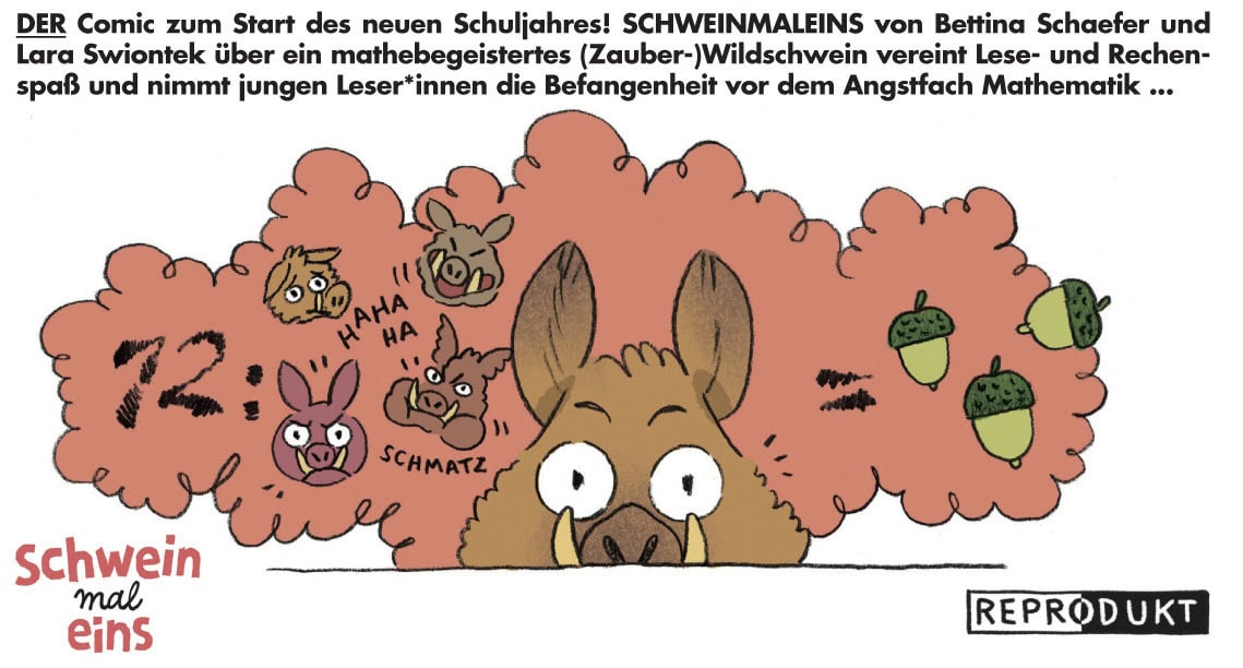 „Schweinmaleins“: Reprodukt schickt Matheangst auf einen tierischen Roadtrip