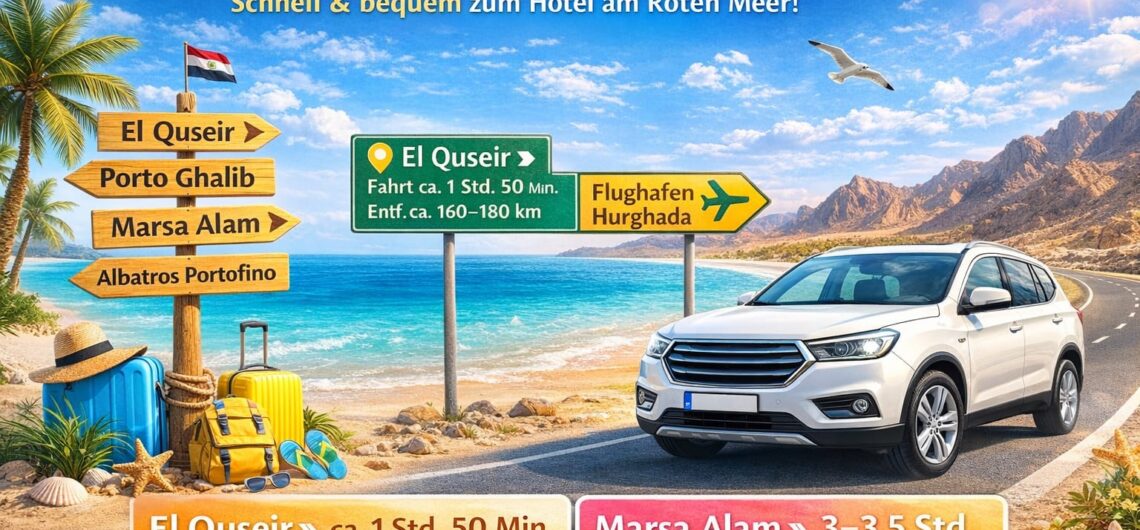 Transfer von Hurghada nach Marsa Alam – private Fahrt vom Flughafen Hurghada entlang des Roten Meeres