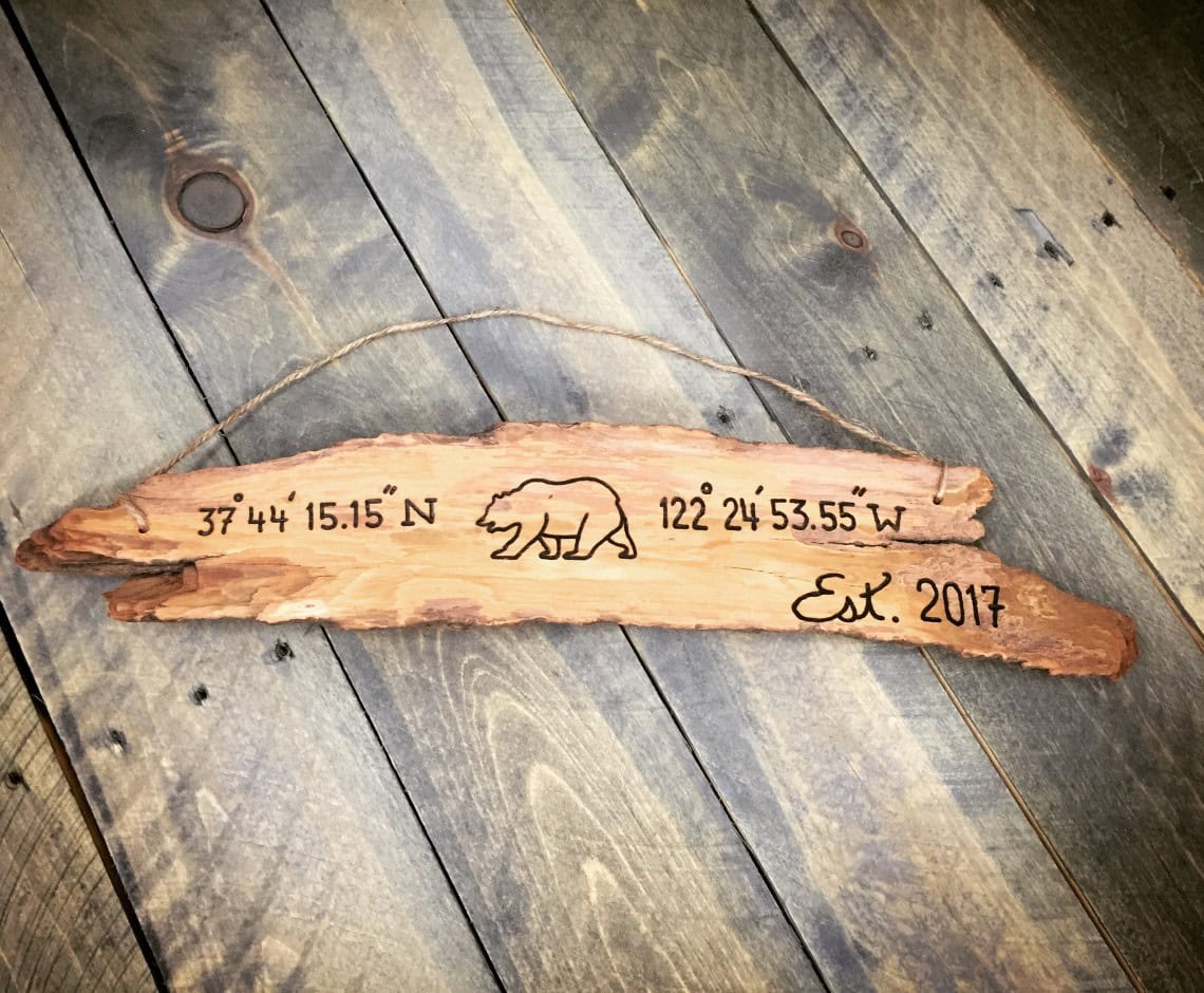 California Grizzly Bear Coordinate Sign