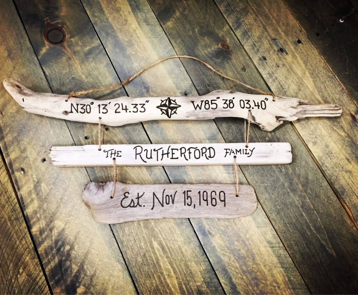 Family Established Three Tier Driftwood Sign