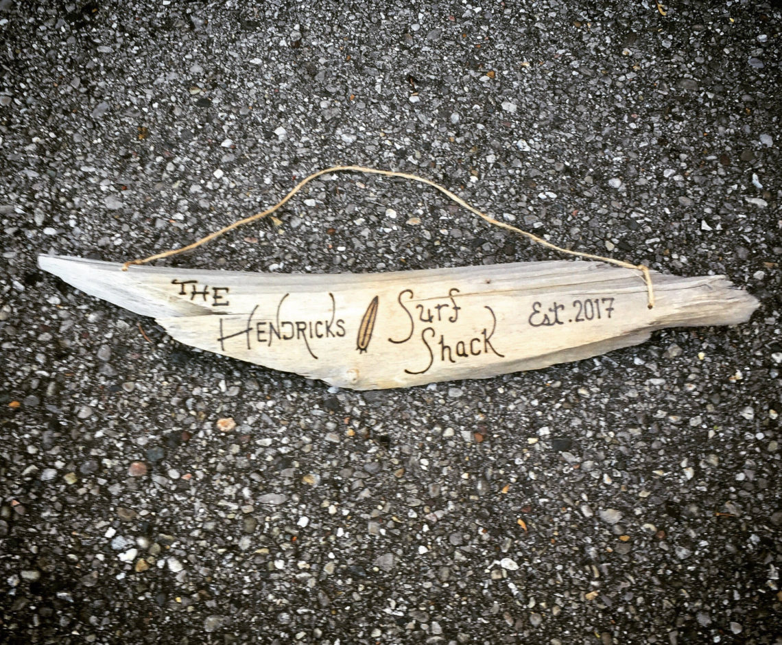 Custom Surf Shack Driftwood Cottage Sign