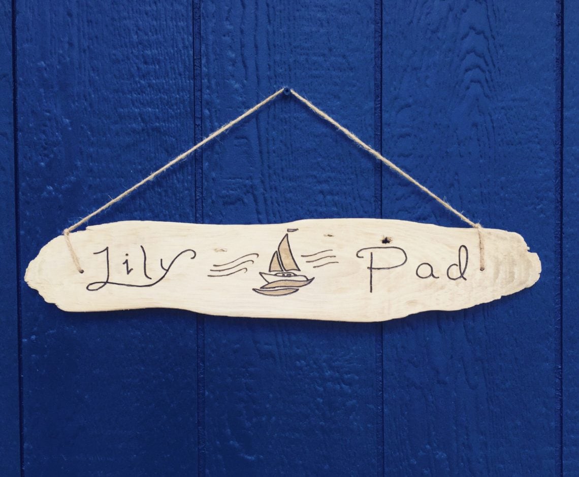Nautical Sailboat Driftwood Sign With Coordinates or Text