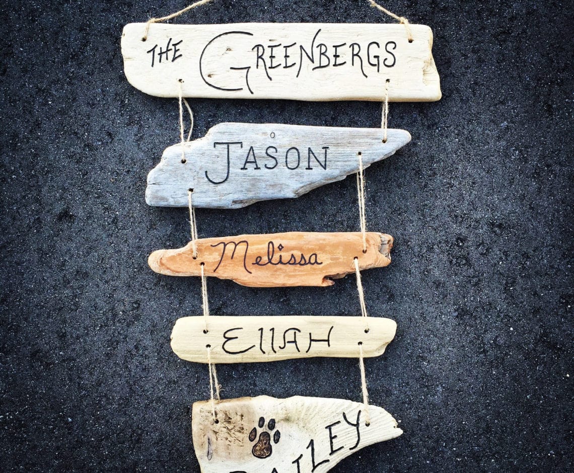 Driftwood Family Tree Collage With Names