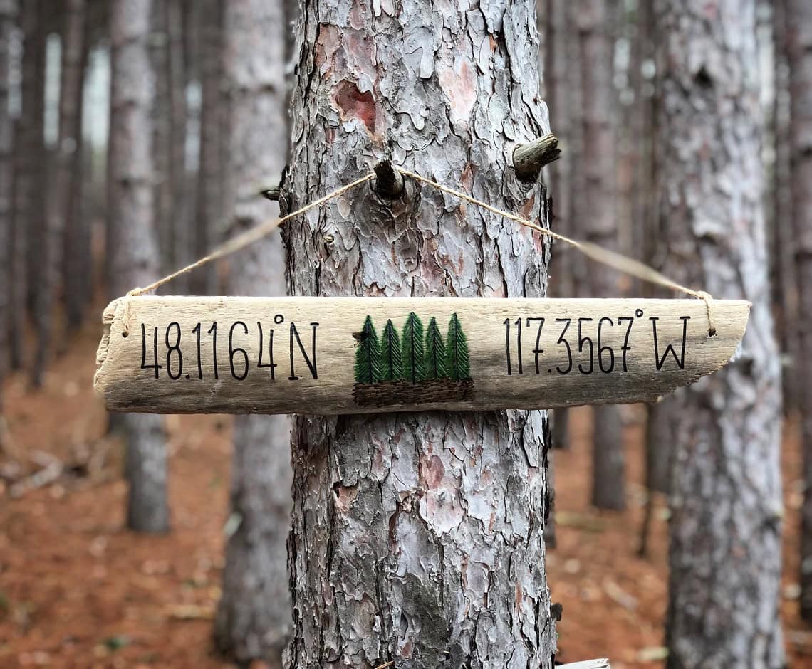 Pine Forest Personalized Driftwood Sign