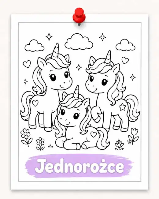 Kolorowanki jednorożce dla dziewczynek