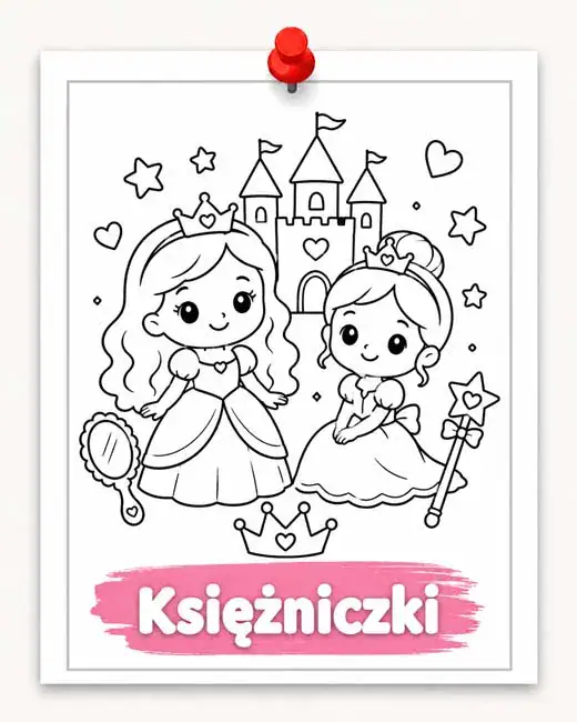Kolorowanki księżniczki dla dziewczynek