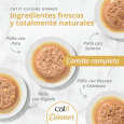 Cuisine Dinner de Pollo con Salmón para gato, detalle