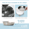 Combo Catit PIXI Blanco Fuente y Comedero para gato, detalle