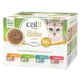 Caja de comida húmeda Catit Cuisine Bites Selection para gatos, pack variado de 12 latas de 75 g