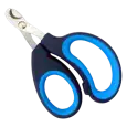 Cortaúñas mini tipo tijera de color azul para perros pequeños y gatos, vista del producto