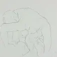 female nude drawings of women showing her back by olaf melcher