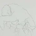 female nude drawings of women showing her back by olaf melcher