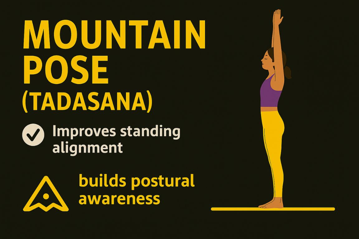 Mountain Pose (Tadasana) Improves standing alignment- Vfitzone